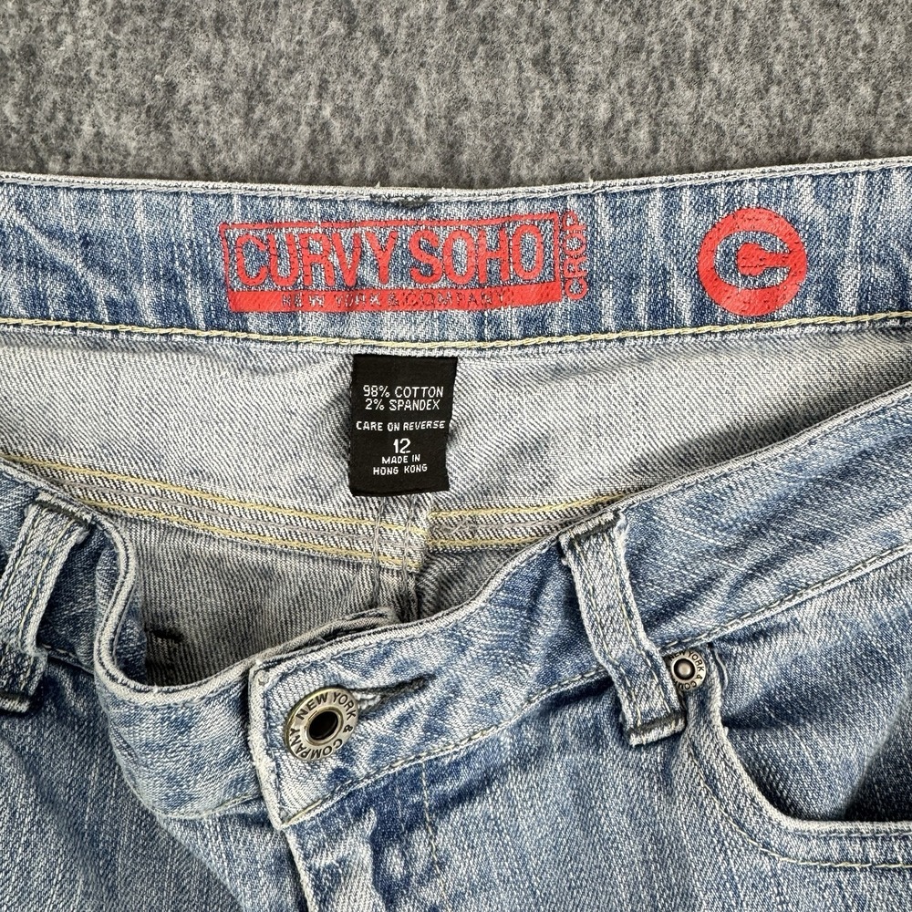 Y2K Style New York & Company Curvy Soho‎ Capri Jeans Stretch Denim Women's 12 - Picture 2 of 10